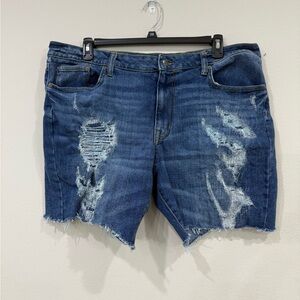 No Boundaries Ripped Blue Jean Shorts